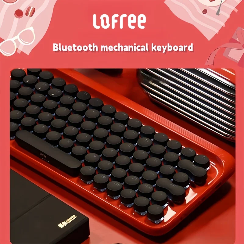 

Lofree 79-Key Mechanical Keyboard Triple Mode Hot-Swap RGB Backlit Bluetooth 2.4G Wireless Compact for Office Gaming Travel