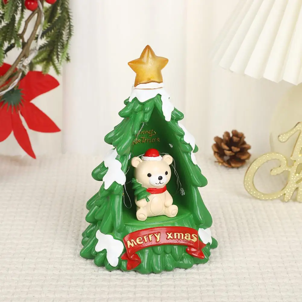 Indoor Christmas Ornaments Led Christmas Tree Ornament Resin Figurine with Santa Bear Snowman Statue Festive for Home for Home