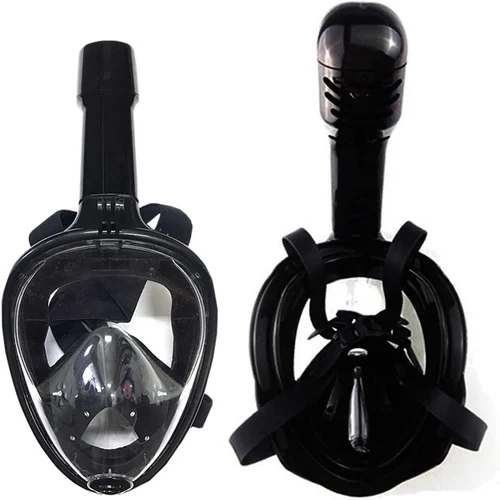 Imagen 2 del producto Máscara de esnórquel de cara completa con montaje de cámara desmontable, máscara de buceo de natación de esnórquel, vista amplia, antiniebla, antifugas para adultos y niños