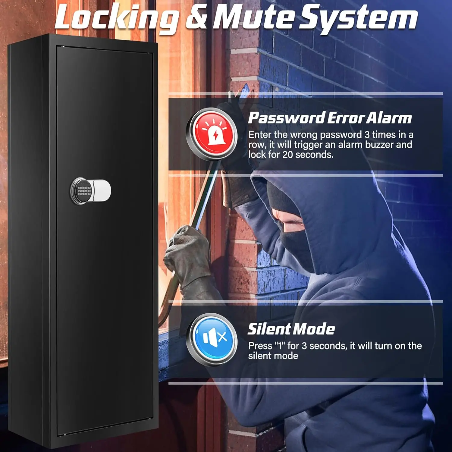 7-8 Fireproof Gun Safe,Anti-Theft Gun Safes for Home Rifle and Pistols,Gun Cabinet,Gun Safes & Cabinets,Rifle Safe