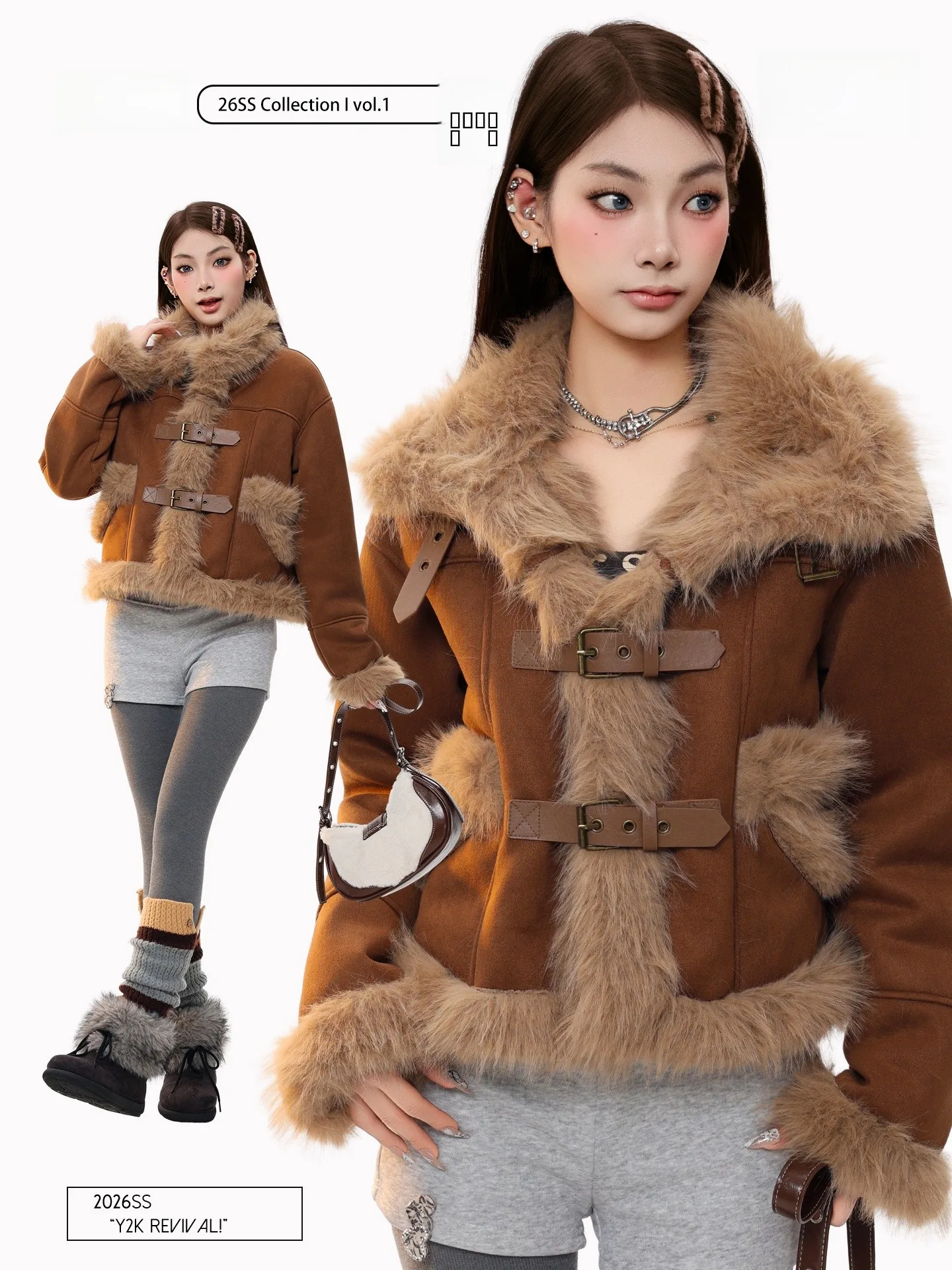 

PBB American Retro ort Plu Jaet Women's Button Splicing Cotton Coat Warm Casual Loose Fit Fem Outerwear Coat