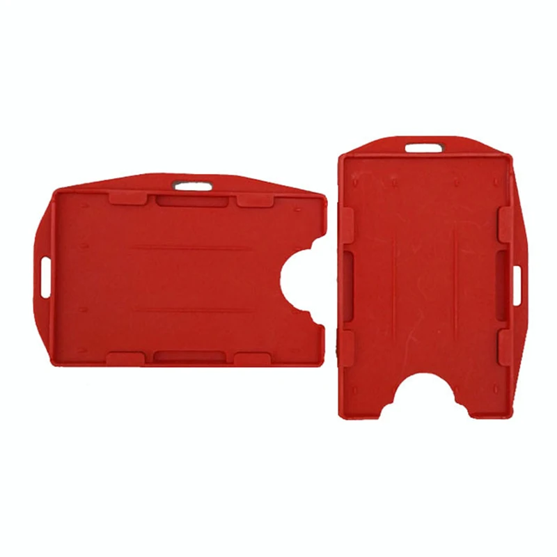 Double Sided Card Holder Portable Multi-use Hard Badge Work ID Card Holder Protector Cover Case Transparent White Box Card Sleev