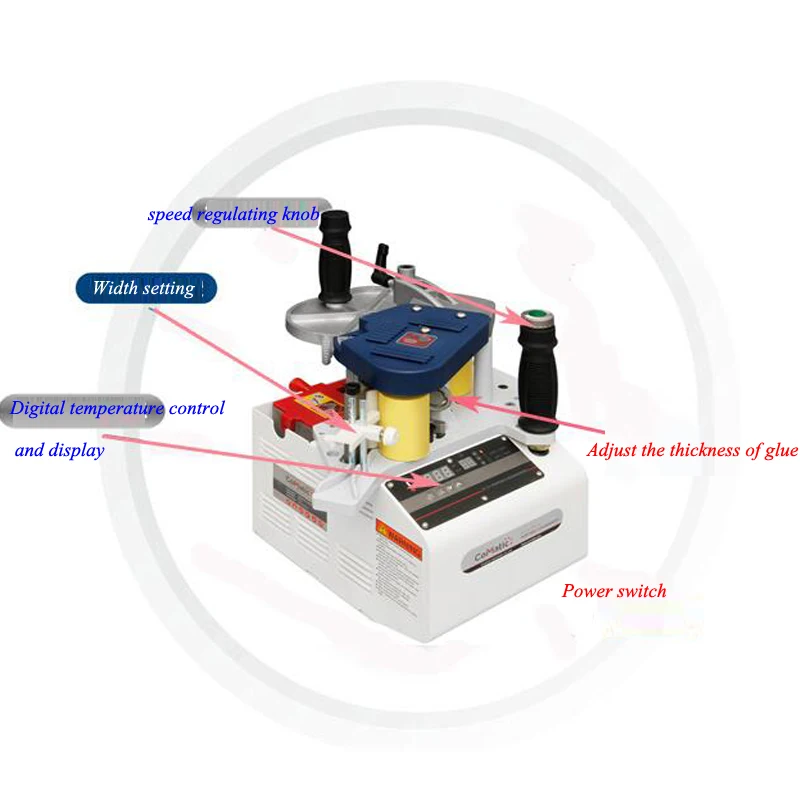 Portable Edge Banding Machine 220V Wood PVC Automatic Gluing Edge Bander Adjustable Speed/ Digital Temperature Control BR500