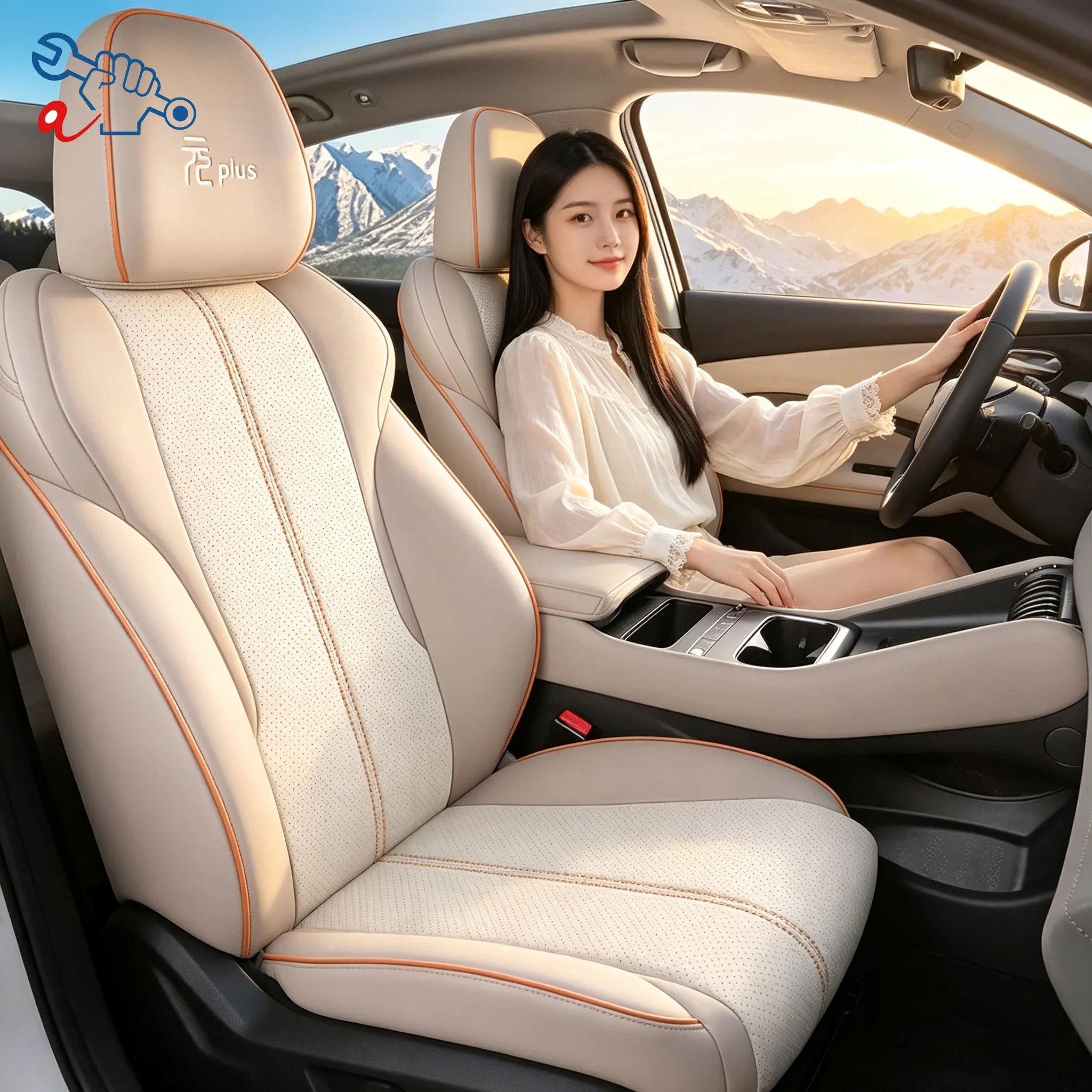 Left-Drive Car Seat Cover For BYD Yuan Plus ATTO 3 2025-2026 All Season Seat Cushion Custom Fit Full Surround Protective Covers