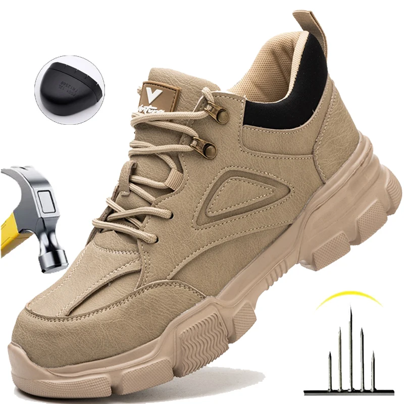 

Indestructible Safety Shoes Steel Toe Work Boots Slip Resistant Wear-resisting Waterproof Boots Adjustable Light Work Shoes