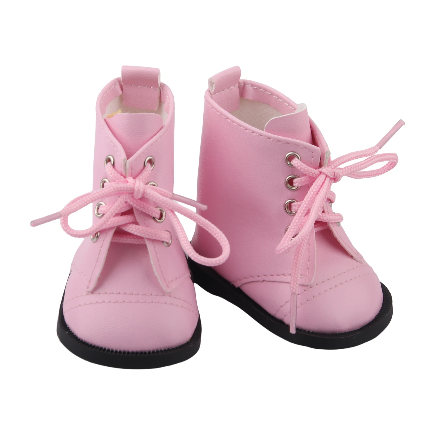 Stivali da bambola da 7Cm scarpe da ginnastica in tessuto di pelle rosa Sneakers Fit bambola americana da 18 pollici e 43cm Baby New Born Doll