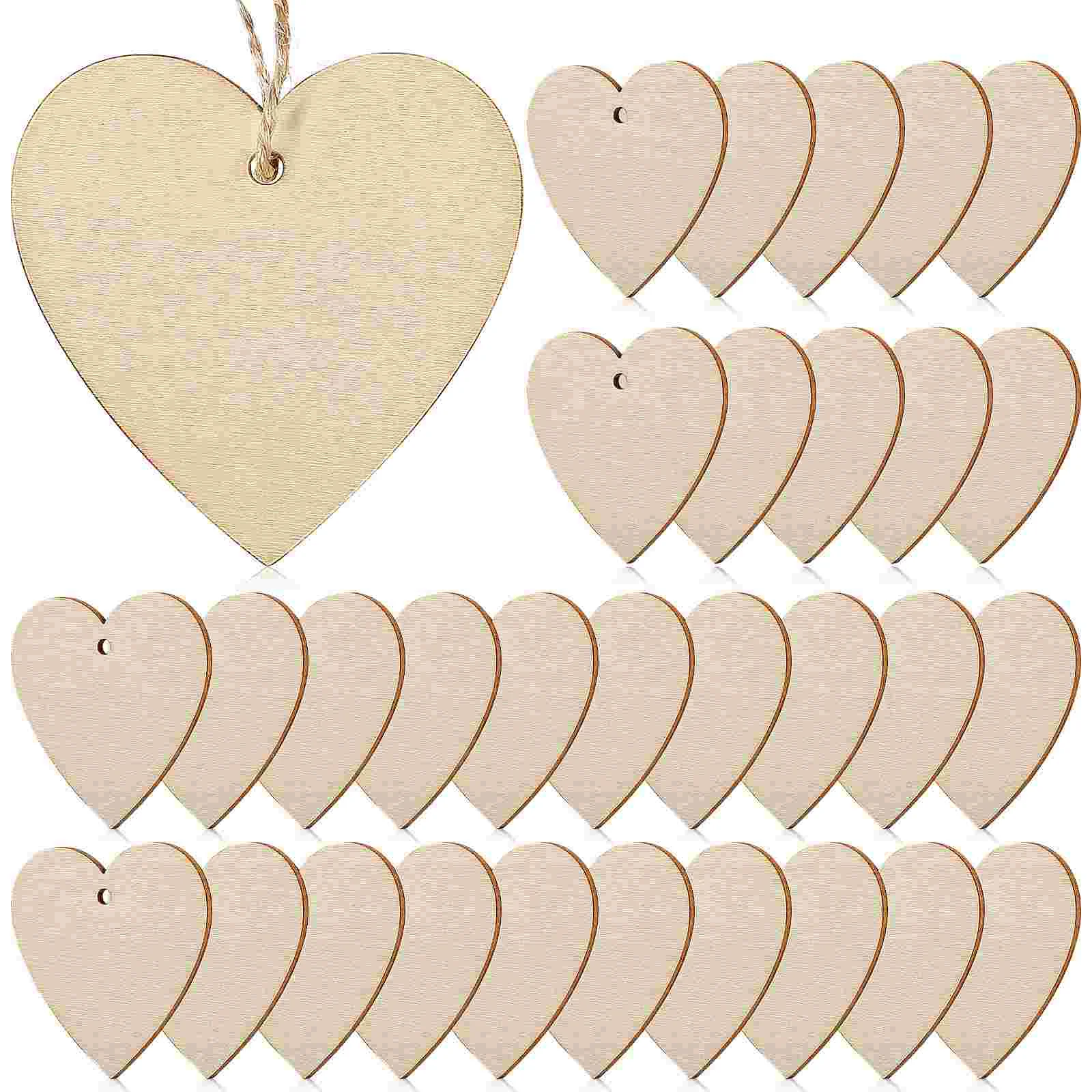 

50 Pcs Decorate Wood Chips Heart Stencils Crafts Foam Cutouts Hearts Bulk Unfinished Ornaments