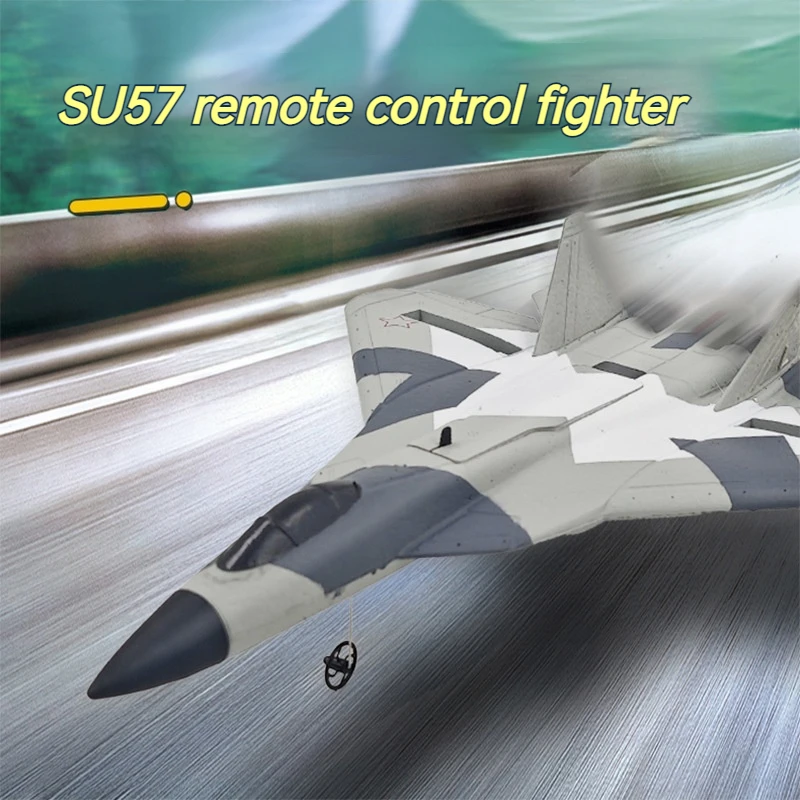 Fx657 Su57 2-Channel Combat Taxiing Fixed Wing Aircraft Fall Resistant Electric Remote Control Foam Aircraft Model Children'S To