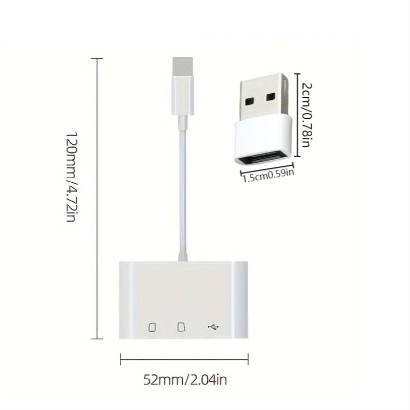 Type-C 3-in-1+Type-C to USB Card Reader Kit เครื่องอ่านการ์ดอเนกประสงค์ เหมาะสําหรับการอ่านและข้อมูลที่มีความเร็วสูง