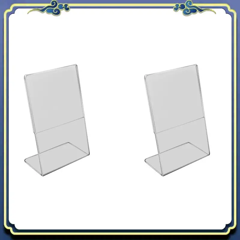 Portable Acrylic Clear Card Holder Stand A4,Sign Label Frame, Desk Card Holders,3Mm Business Card Display Holder (2 PCS)
