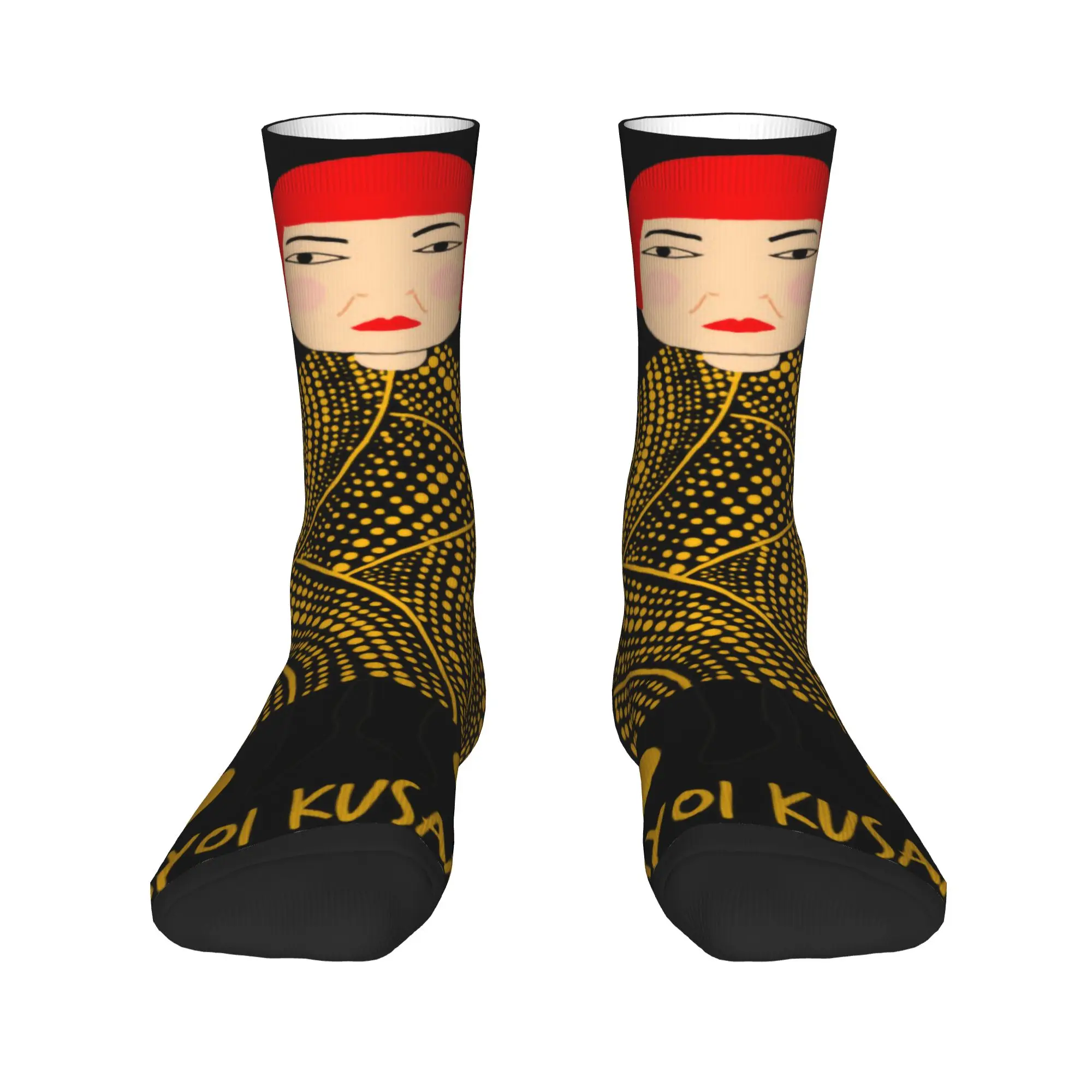 

Fun Printed Yayoi Kusama Inspired And Her little Pumpkin Socks for Men Women Stretchy Summer Autumn Winter Crew Socks
