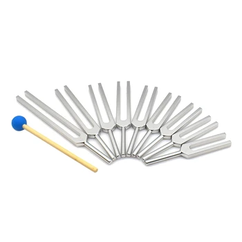 Tuning Fork Set - 9 Tuning Forks for Healing Chakras, Sound Therapy, Keeping Body, Mind and Spirit in Perfect Harmony