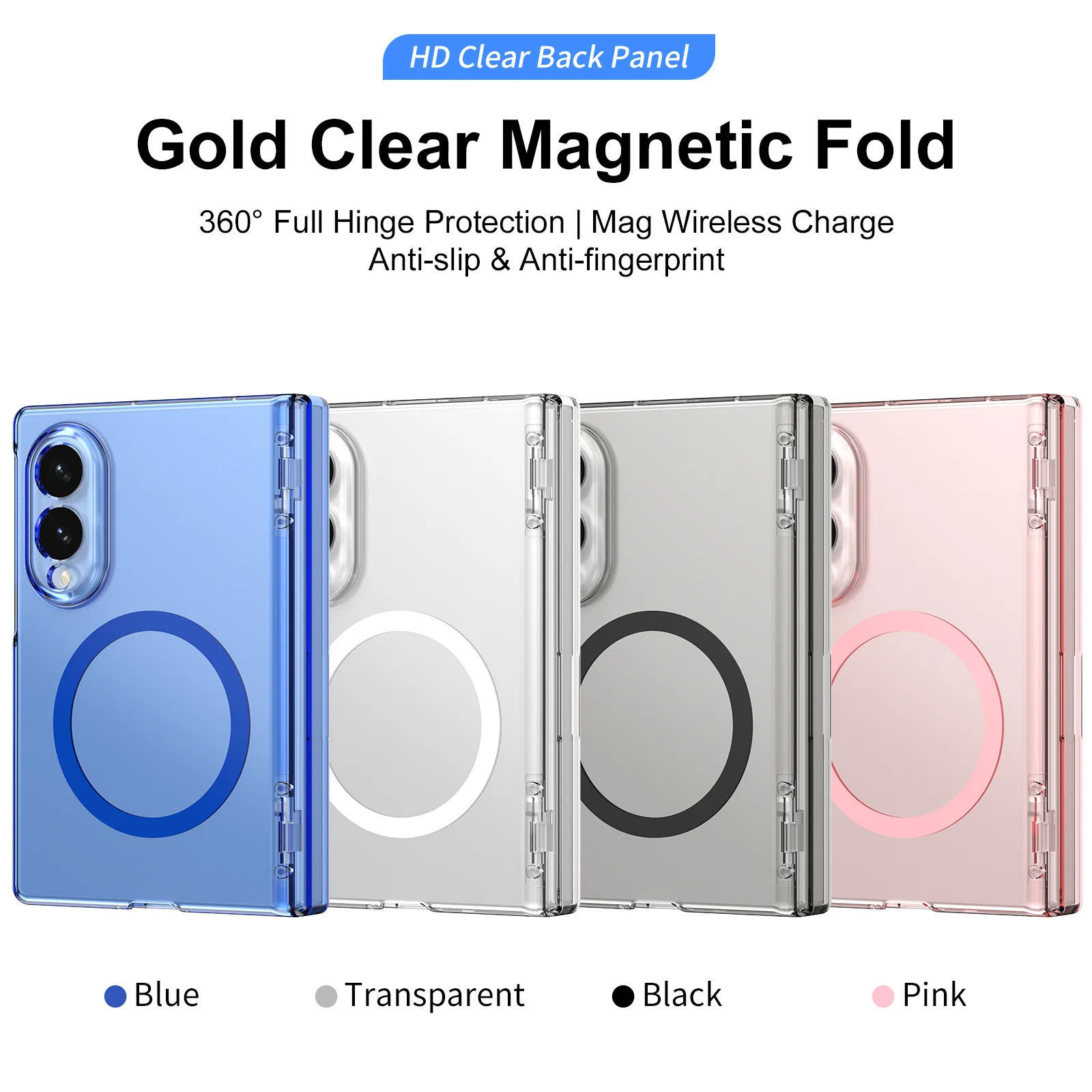 Magnetic Hinge Case For Samsung Galaxy Z Fold 8 Ultra 7 6 5 4 3 PC Wireless Charging Cover Anti-knock Cases For Z Fold7 Fold6
