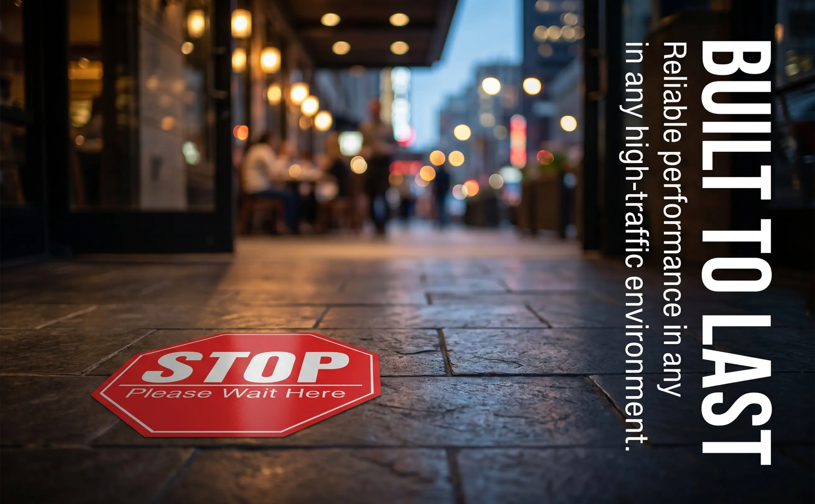 10Pcs Safety Distance Floor Decal Stop Please Wait Here Sticker Public Place Social Distancing Reminder for Employees Customers