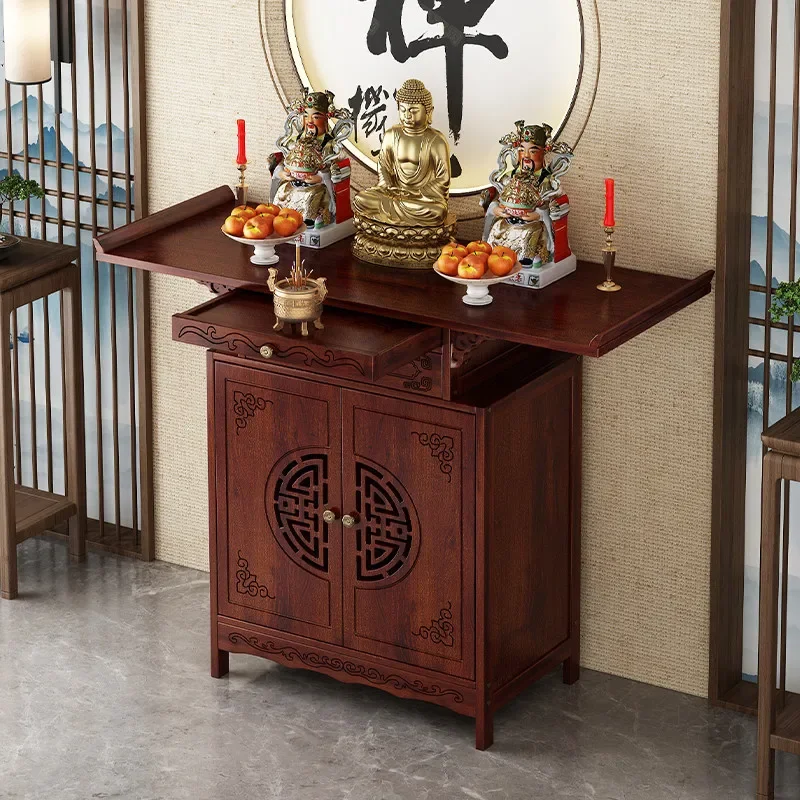 Large Buddhist Shrine Offering Table for Buddha Statue Bodhisattva God of Wealth Altar Home Worship Gong Tai Small Economic
