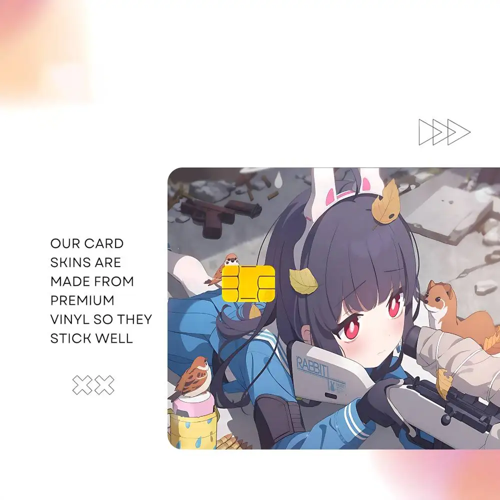 Game Anime Blue Archive Credit Card Skin Stickers Suitable For VISA Card Bus And Subway Contactless IC Cards