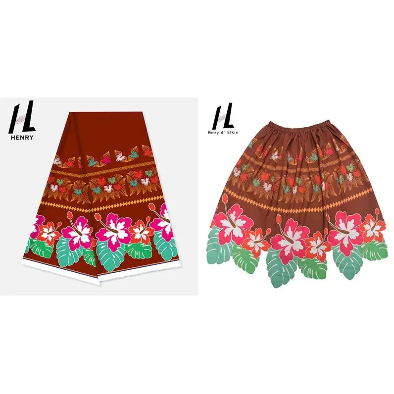 

Fabric skirt optional Polynesian Style Hibiscus & Plumeria Polyester Print design