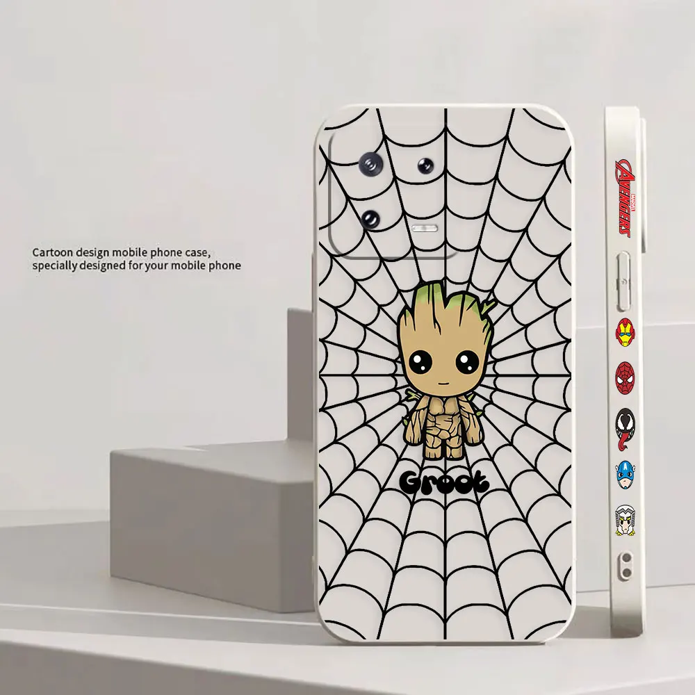 Cartoon Marvel Groot Spiderman Phone Case For Xiaomi 13 12 12S 11 11T 10 10S 9 9SE 8 8SE Pro Ultra Lite Case Funda Shell Capa