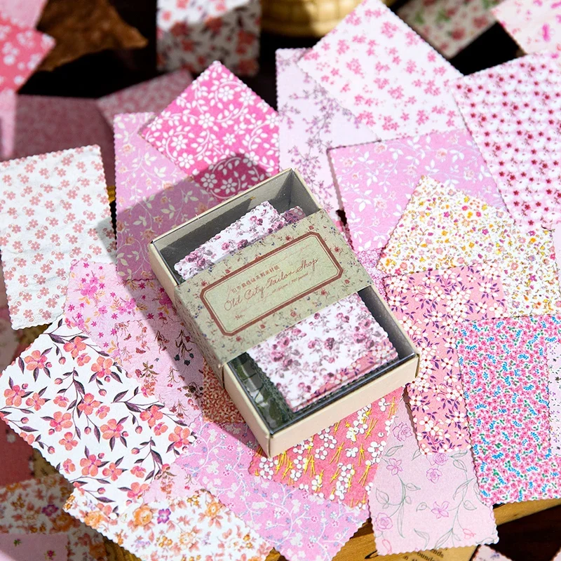 100 sheets per pack Message paper plant broken flowers colorful hand curtain decorative material paper Memo Pad 4 styles