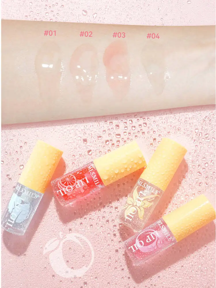 MLSMILE オイルセット 保湿＆栄養 フルーツフレーバー 透明感のあるぷっくりリップグロス 4個セット 2025年新商品