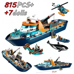 815pcs Deep Sea Exploration Vessel Marine Polar Urban Ocean Reconnaissance Ship Building Block Brick Kids Toys Gift