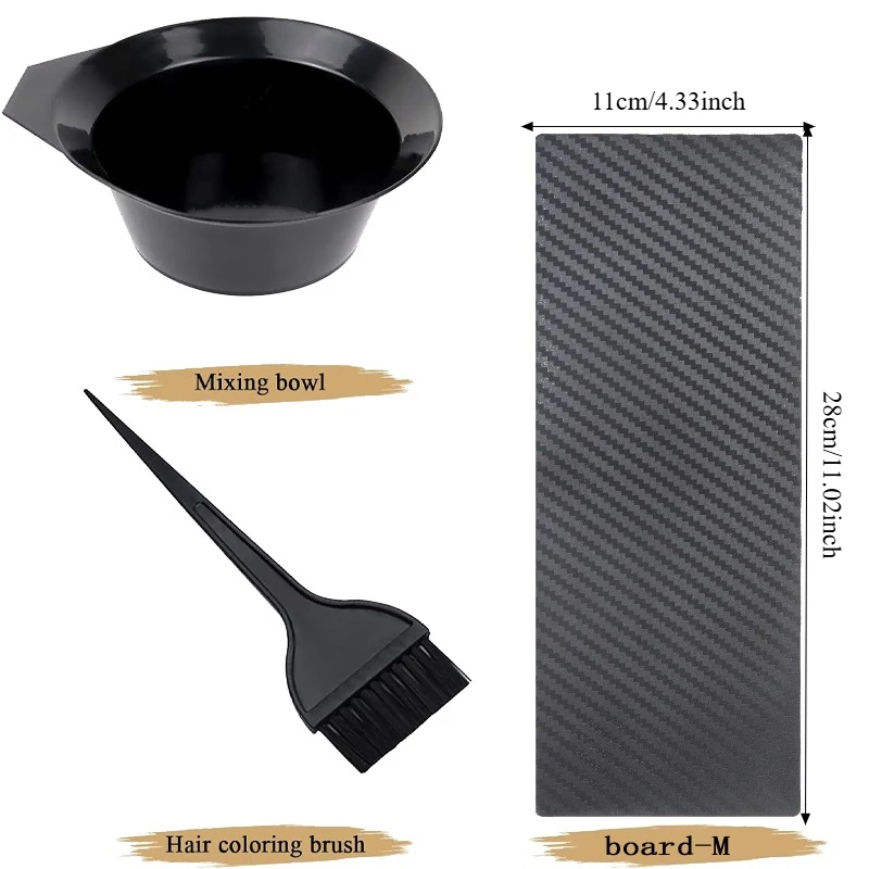 Professional Hair Dye 3Pcs Set with Mixing Bowl