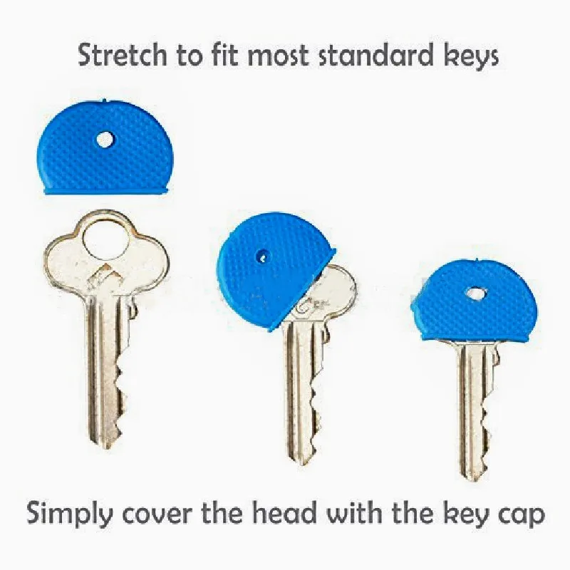 Multicolor Elastic Mixed Color  Keychain Hollow Rubber Key Covers Round Soft Silicone Keys Locks Cap Keyring Case Topper Protect