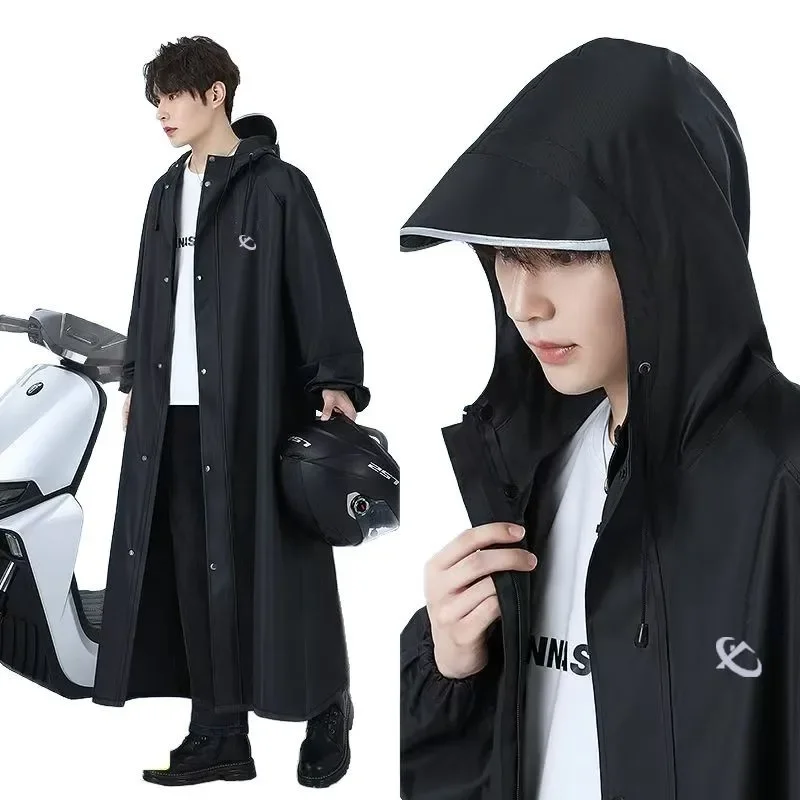 Motorcycle Rider Raincoat Long Thickened Waterproof Full Body Cover for Adults Outdoor Cycling