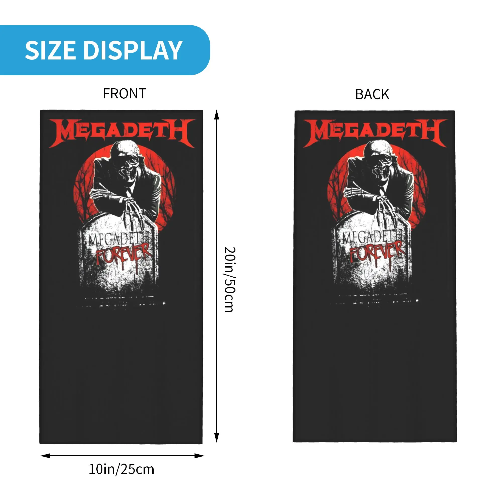 Custom M-Megadeths Neck Gaiter Women Men UV Face Shield Winter Heavy Metal Rock Band Skull Bandana Scarf for Hiking