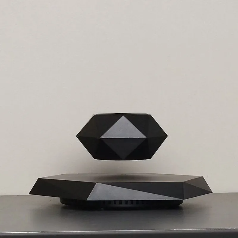 Maglev ornament, maglev flower pot wood carving trend living room ornament creative flower shop decorative light bulb black