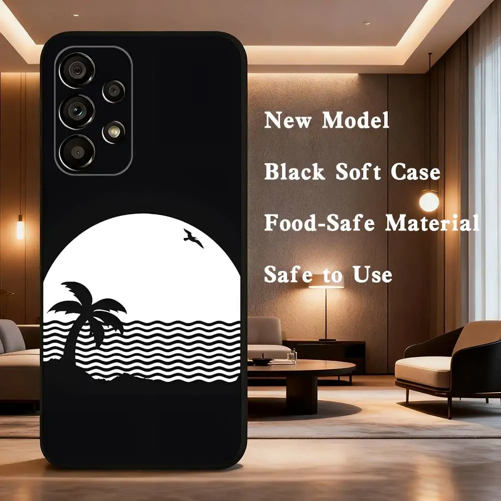 حافظة هاتف N- Neighborhood N-NBHD لهاتف سامسونج جالاكسي A73,31,32,72,41,53,52,71,22,5G,Note,J7,8,9 غطاء أسود ناعم