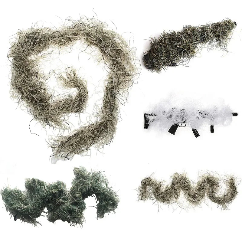 

Охотничьи маскировочные костюмы, обертка для винтовки, веревка, тип травы, чехол для пистолета, камуфляж, снайпер, пейнтбол, охотничья одежда, толще