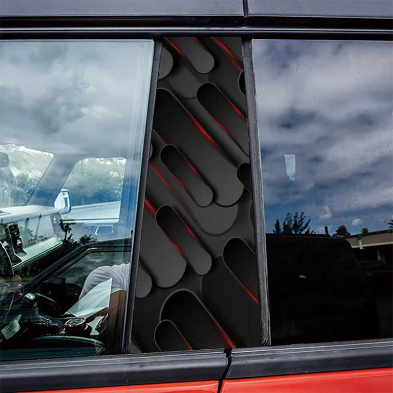 

2 шт. наклеек на центральные стойки автомобиля, темно-неоновые полосы, защитная пленка от царапин