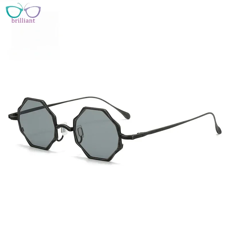 2024 Pure Titanium Retro Irregular Women Sunglasses Fashion Designer Brand Round UV400 Outdoor Travel Protective Men SUN GLASSES