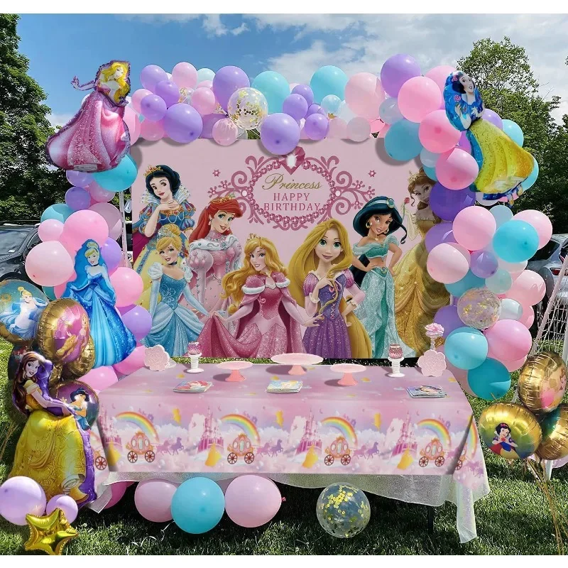 Disney Birthday Party Princess Balloon Set Snow White Cinderella Sleeping Beauty Decoration