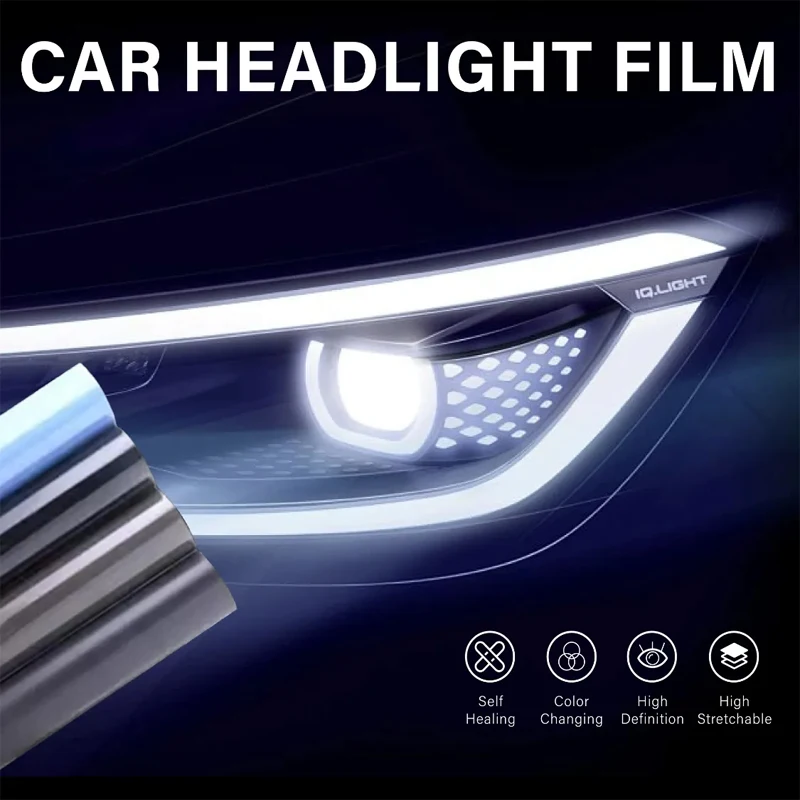 Car Headlight & Taillight & Fog Light Lamp wrap Film Smoke Black TPH PU PPF Protective Film For Car Styling Motorcycle Decorate
