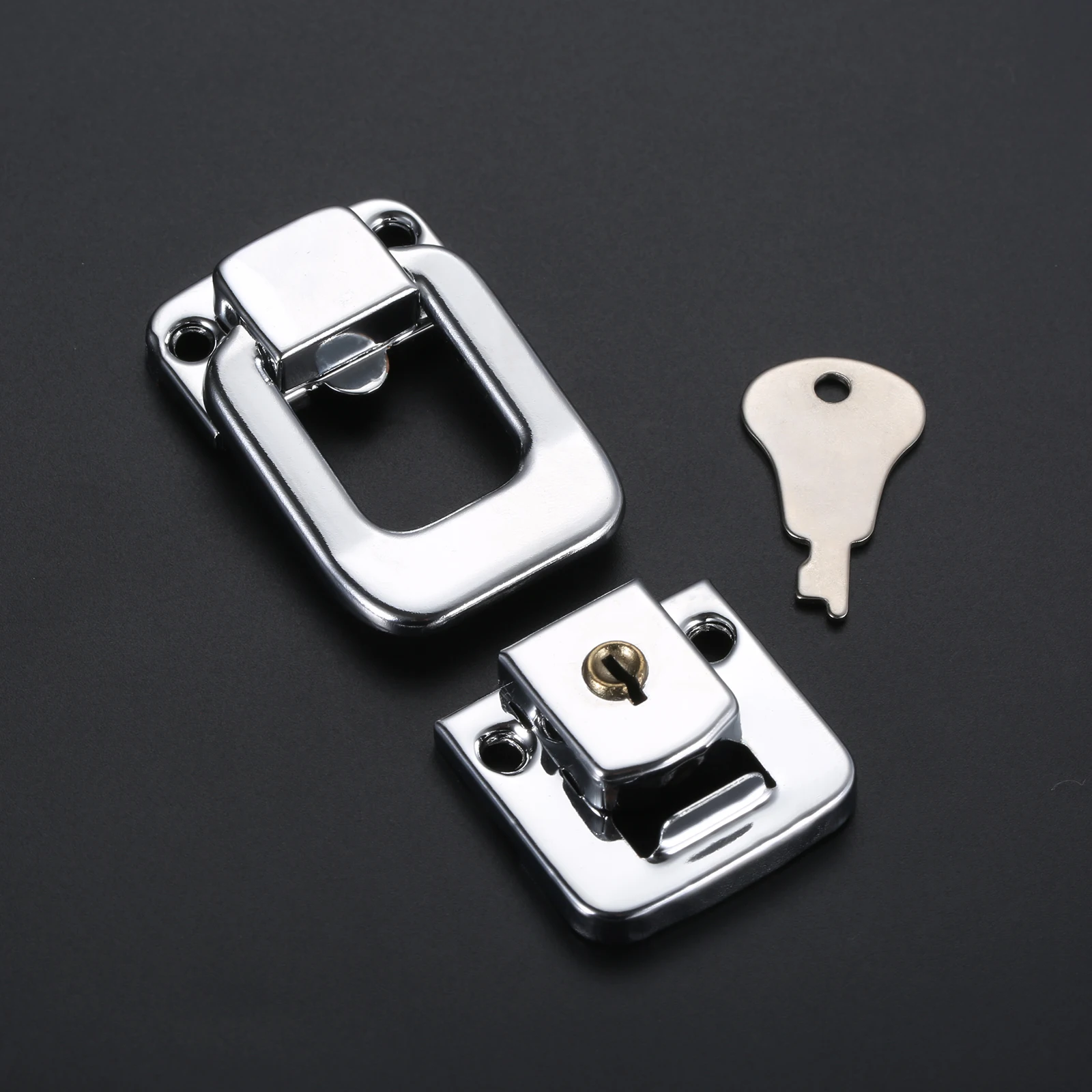 1set Suitcase Toggle Catch Hasp with Keys Safety Metal Square Locker 48*31mm Spring Latch Briefcase Luggage Air Flight Case