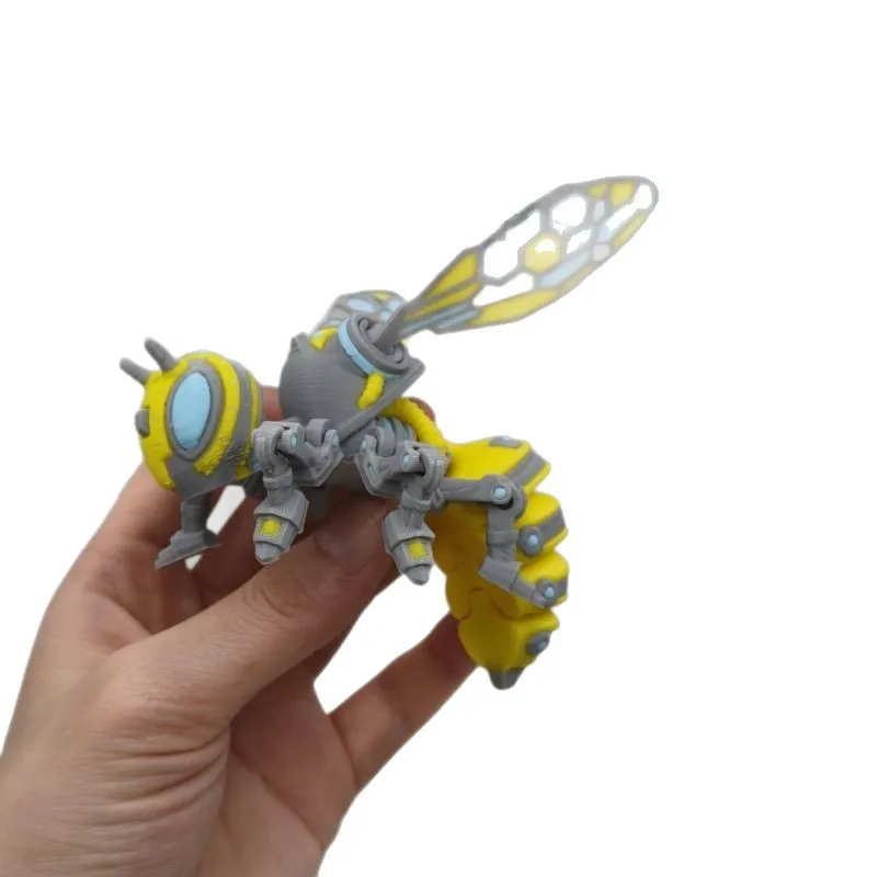 10/14.5 سنتيمتر طابعة ثلاثية الأبعاد الحشرات النحل نموذج لجسم المفاصل المنقولة محاكاة الميكانيكية الكبيرة الأصفر النحل اللعب سطح المكتب زينة الهدايا #5