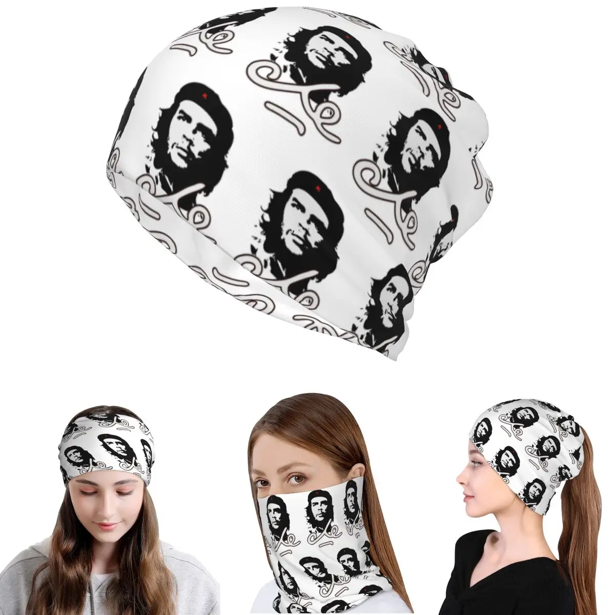 Retro Che Guevara Bandana Halstuch Maske Schal Mehrzweck-Gesichtsmaske Mütze Unisex Erwachsene Waschbar