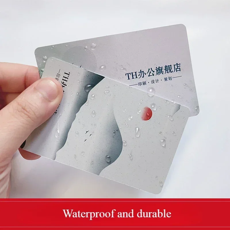 100/200/500PCS Plastic Business Card Printing Free Design LOGO QR Code Instagram Fashion Style PVC Matte Card Two Sides