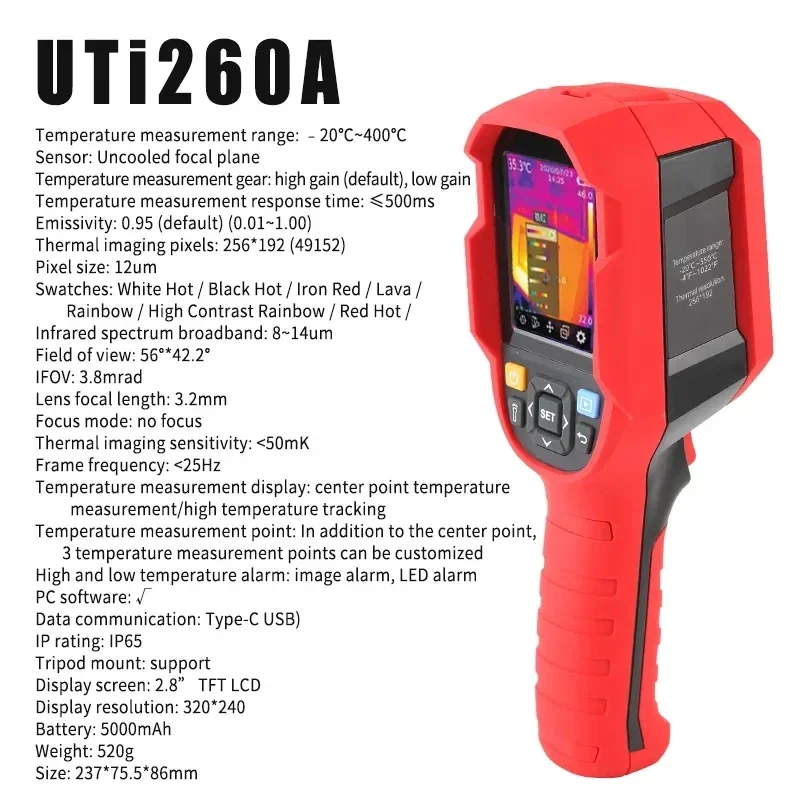 UNI-T utu260A Industrial Temperature Imaging Circuit Electrical Maintenance Thermal Imager