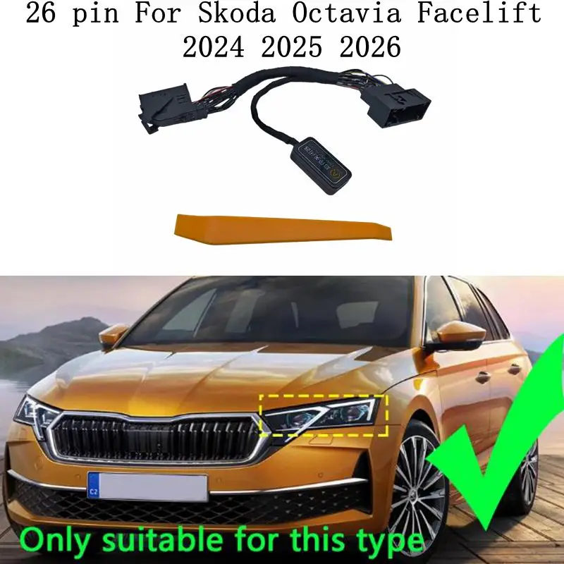 

26PIN Car Automatic Off Closer Stop Start Engine Canceller Eliminator Sensor Cable Plug For Skoda Octavia Facelift 2024 2025