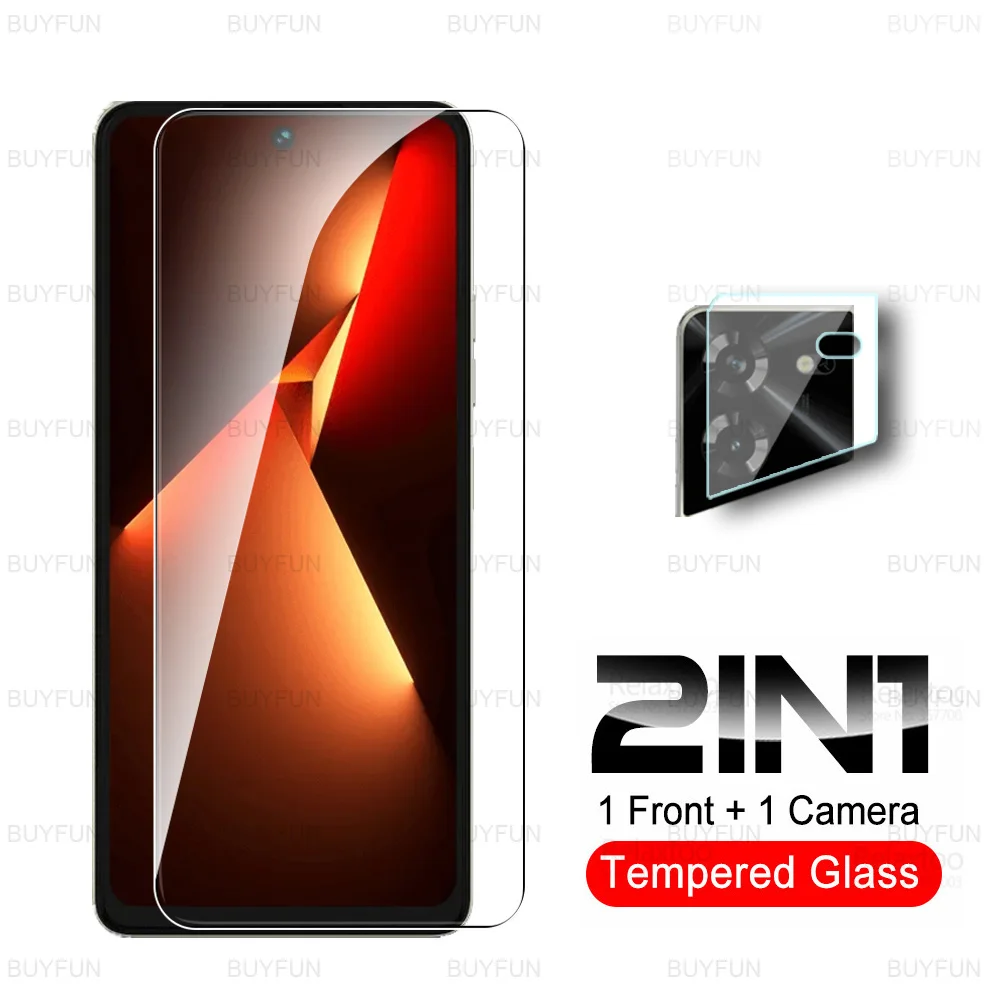 For Tecno Pova 5 4G Glass 2To1 Camera Tempered Glass Tecon Pova5 Pro Pova5Pro 5Pro LH7n LH8n 6.78'' Screen Protector Cover Film