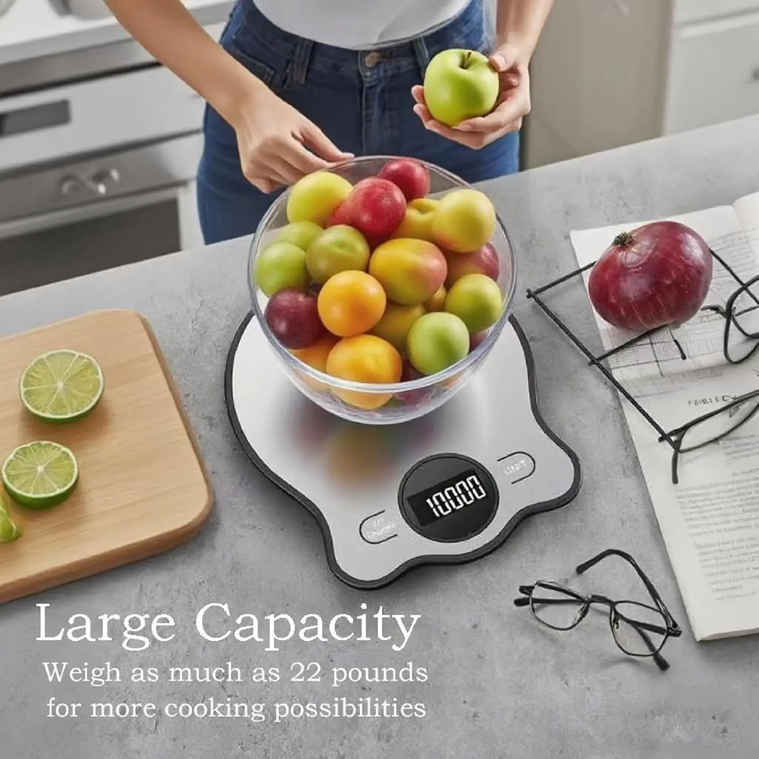 2026 New Digital Food Scale 22lb Kitchen Scale 1g High Accuracy For Cooking Baking | 304 Stainless Steel Black LCD