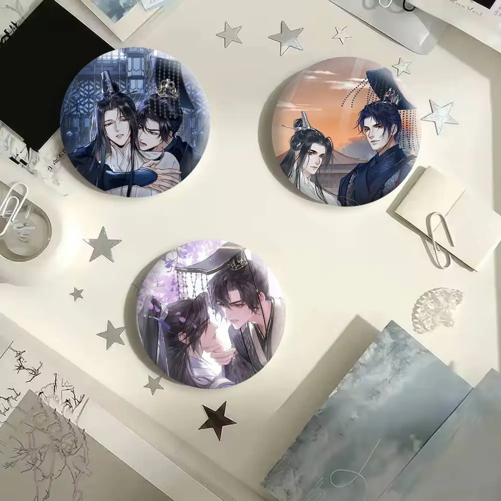 The Husky And His White Cat Shizun Brooches Cartoon Badge Pins Backpack Hat Accessories Friend Gift