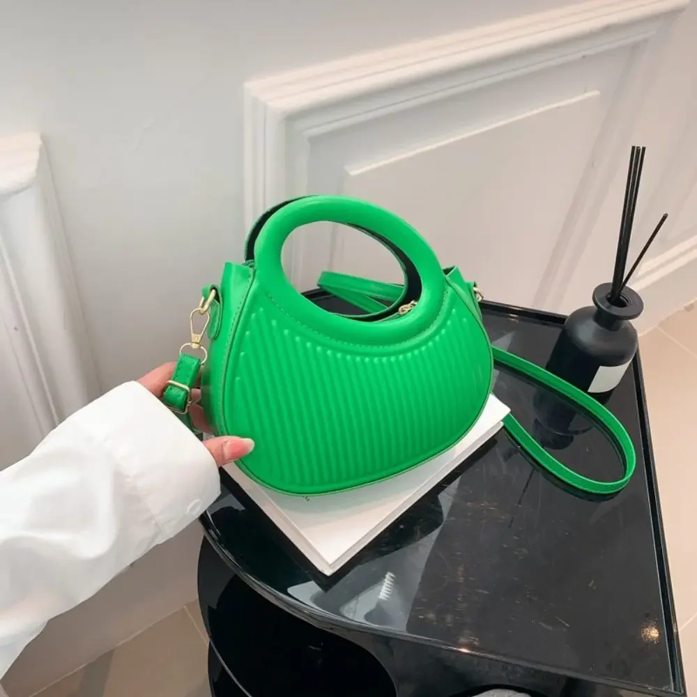 

​ ​ 2025 плиссированная сумка-седло для подмышек, однотонная сумка на плечо для женщин, модная сумка-мессенджер через плечо, шикарная сумка «день-ночь»