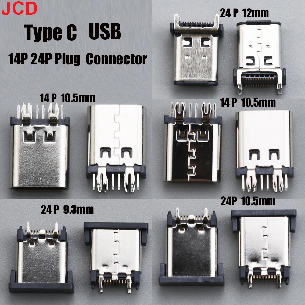 1pcs 14P 24Pin 4model Female Socket For PCB Solder Plate Type C 14pin 24P Plug Usb Connector Jack Port DIP SMT SMD in Test Board