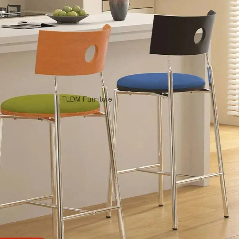 

Современные барные стулья для балкона, длинные кожаные стулья для ресторана, удобные эстетичные металлические стулья для отдыха, мебель для дома