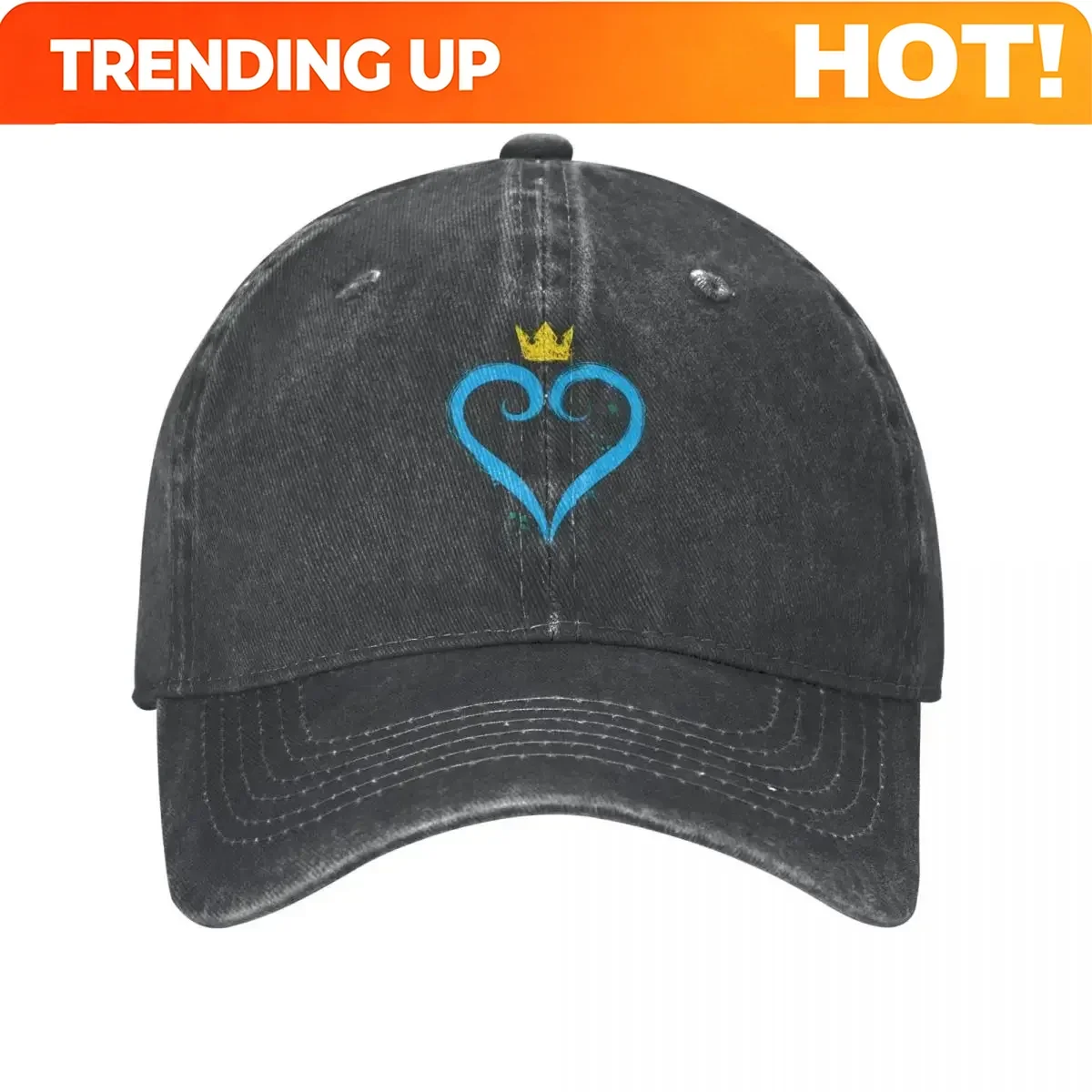 Customization Kingdom Hearts Painting Stuff Unisex Style Baseball Cap Distressed Cotton Hats Cap Vintage