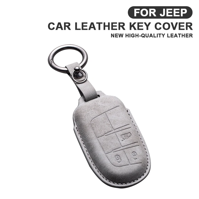 

For Jeep Chrysler 300 200 Dodge charger Grand Cherokee Wrangler Compass Renegade For Fiat 500X Leather Car Key Case Cover Shell